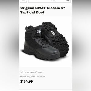 Women's Tactical Lace Up Boots - Black NWT